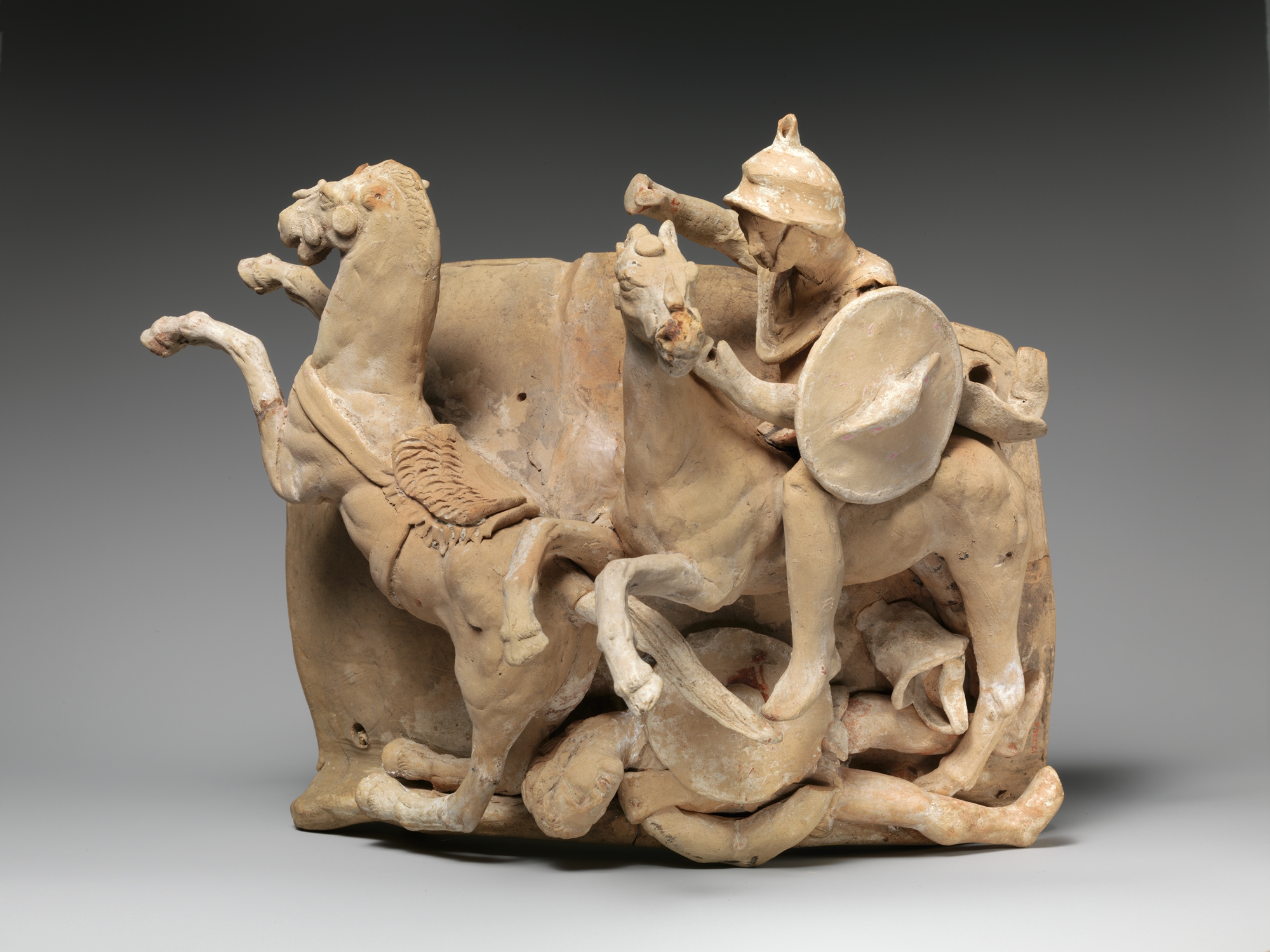 Terracotta relief, probably from a funnel vase, late 3rd–early 2nd century BC, Canosa, Apulia, Italy
