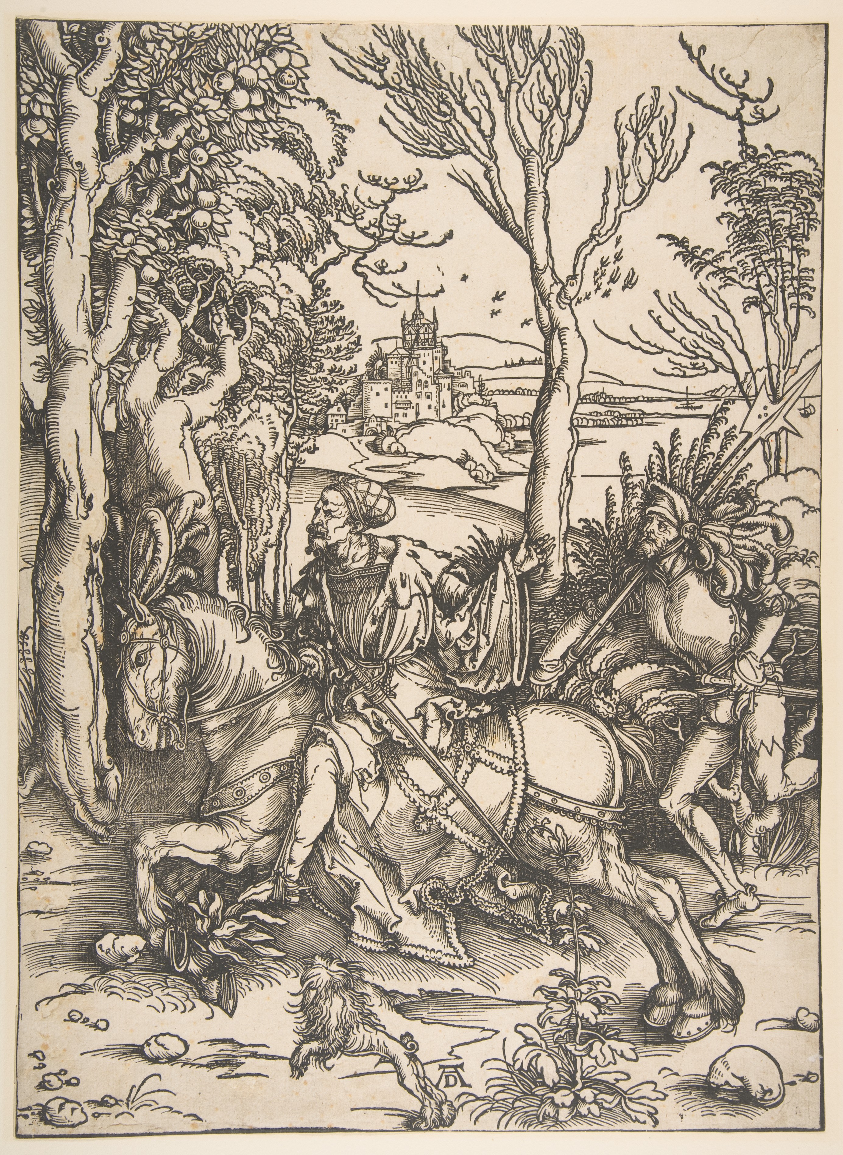 The Knight on the Horseback with Lansquenet, cr. 1496-7, Albrecht Dürer, Germany