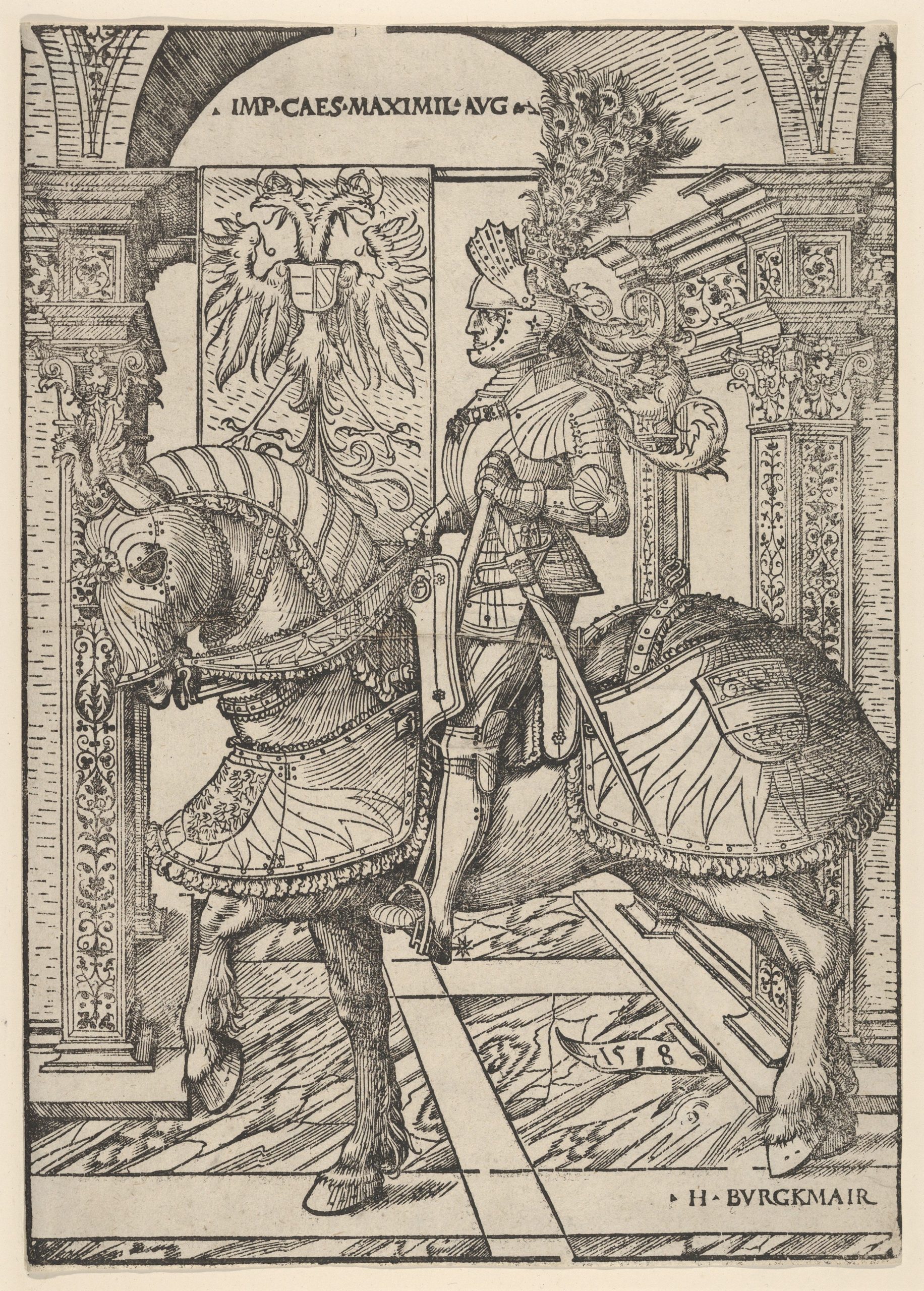 Emperor Maximilian I on Horseback, 1508-18, Hans Burgkmair, Vienna, Holy Roman Empire