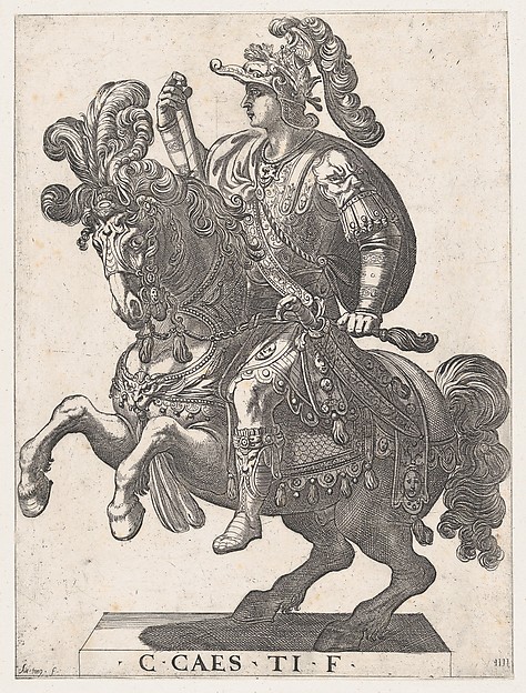 Emperor Gaius on Horseback, plate 4, 1596, Antonio Tempesta