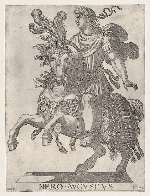 Emperor Nero on Horseback, plate 6, 1596, Antonio Tempesta