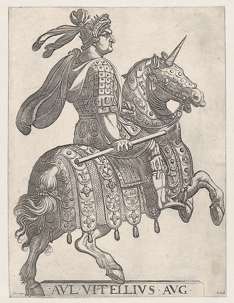 Emperor Vitellus on Horseback, plate 9, 1596, Antonio Tempesta