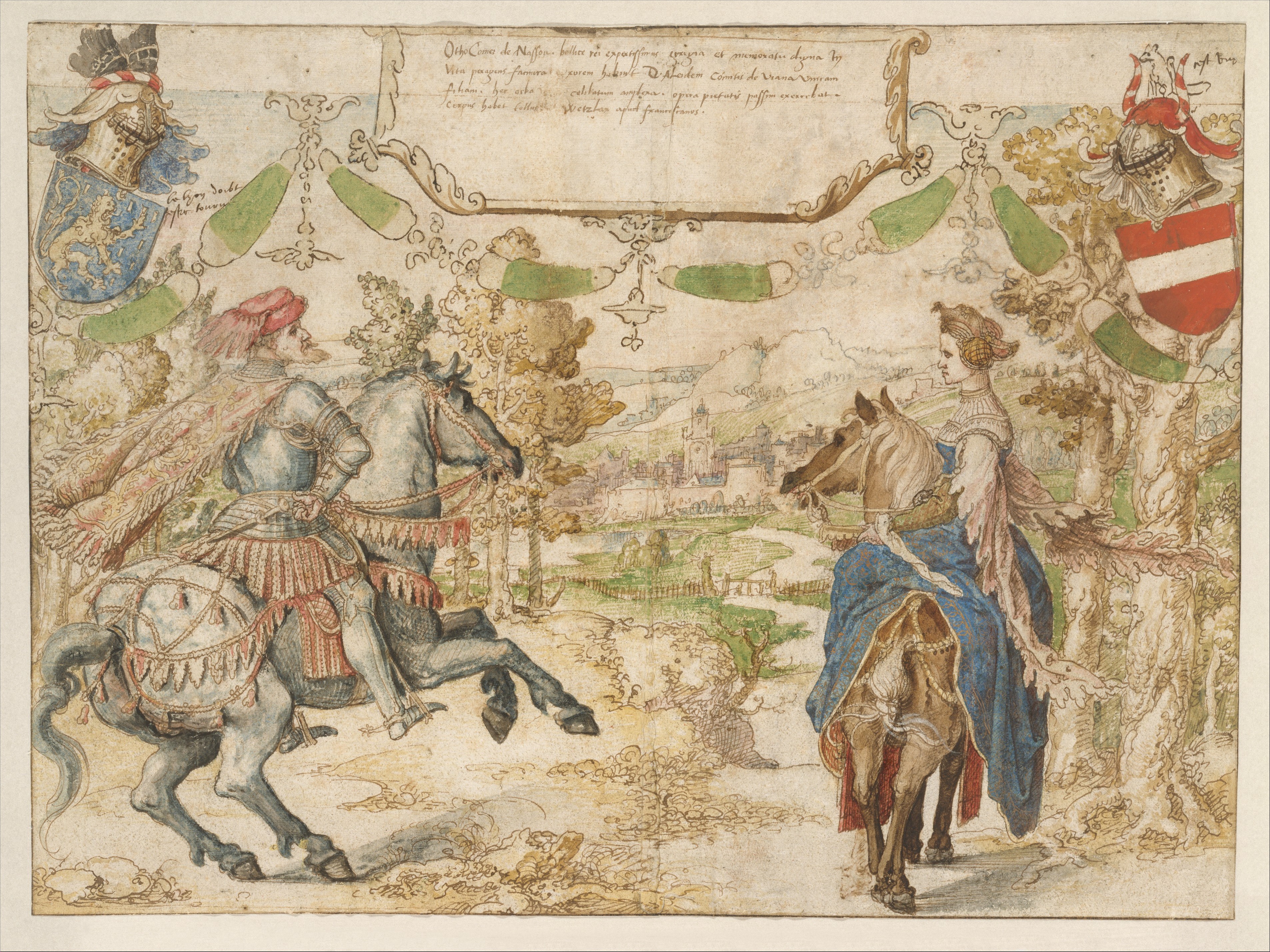 COMPARANDUM: Otto, Count of Nassau and his Wife Adelheid van Vianen (a tapestry design), 1530–35, Bernard van Orley, Brussels, Flanders