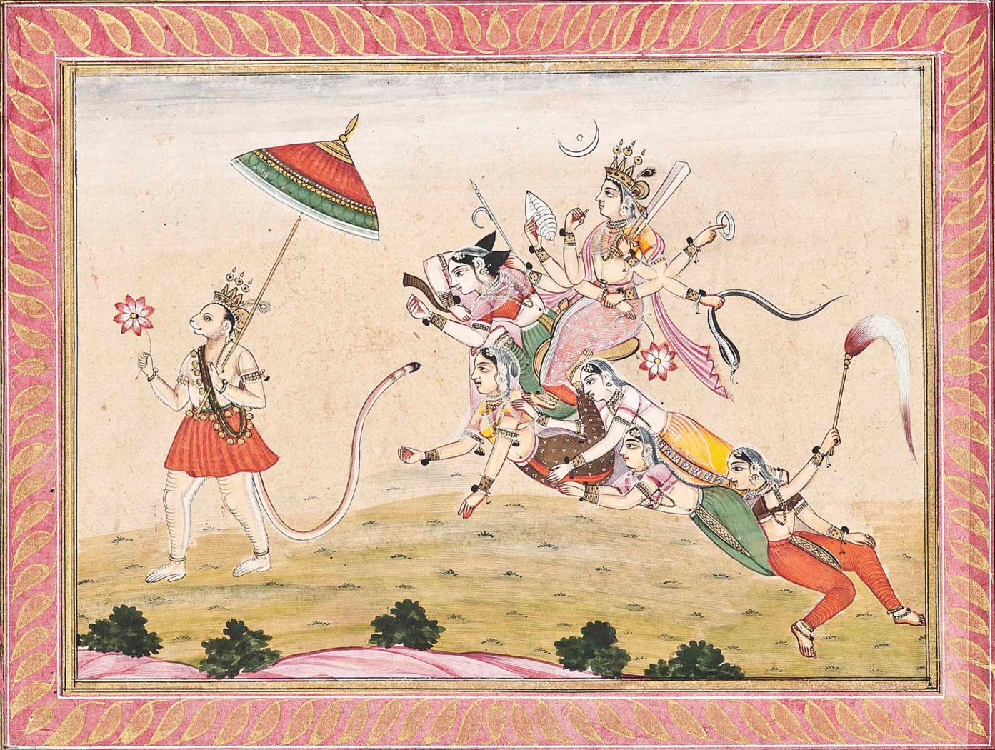 Durga riding a composite tiger, mid 19th century, probably Udaipur, Mewar, North India