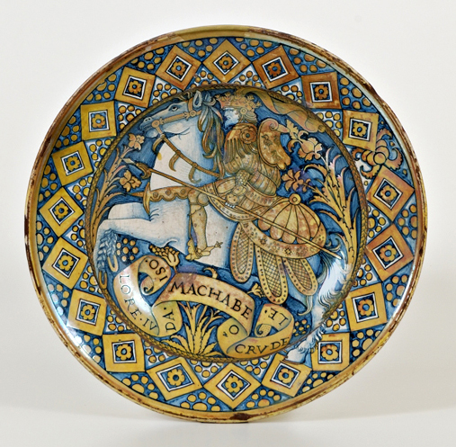 Dish depicting Judas Maccabeus, 16 century, unknown, Deruta