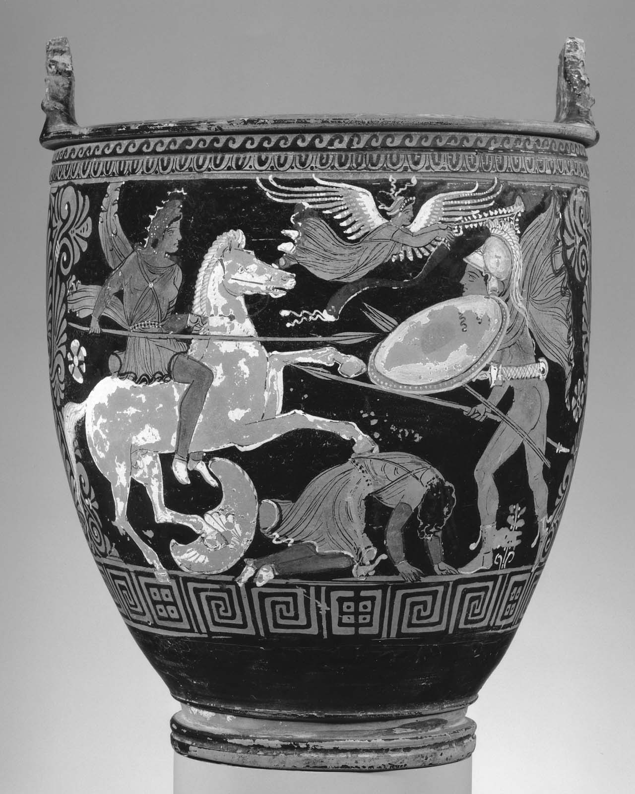 Situla with an Amazonomachy scene, 340–330 BC, Apulia