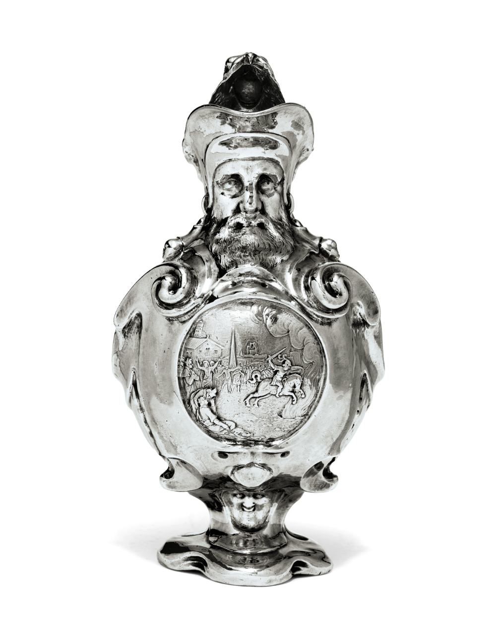 A Dutch silver ewer with scenes including Marcus Curtius sacrifice, 1619, Adam van Vianen, Utrecht, Netherlands
