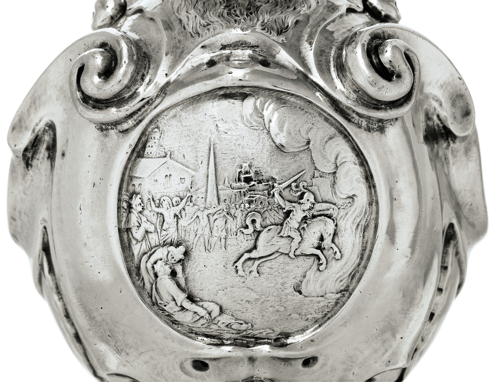 A Dutch silver ewer with scenes including Marcus Curtius sacrifice, 1619, Adam van Vianen, Utrecht, Netherlands