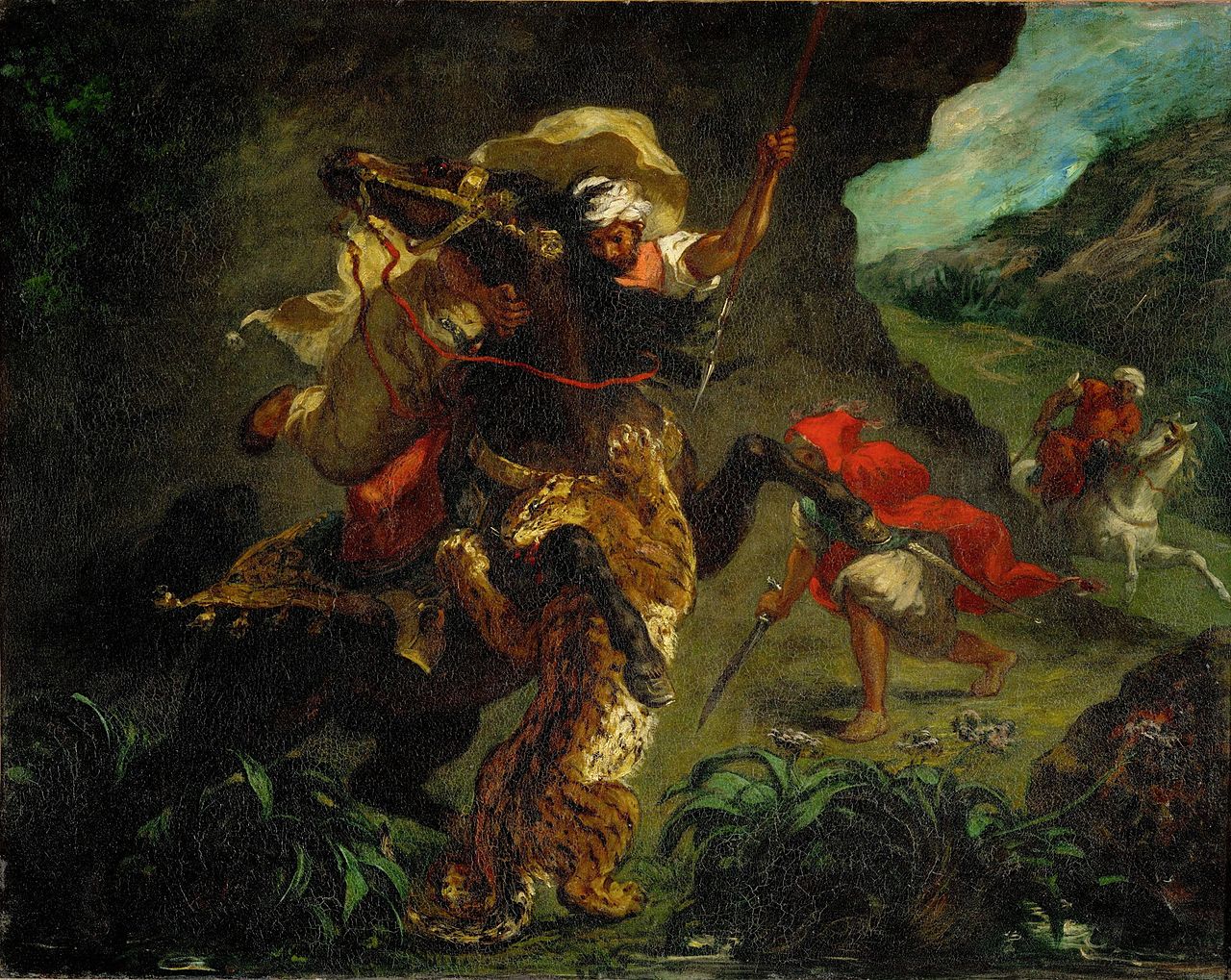 The Tiger Hunt, 1854, Delacroix Eugène, France