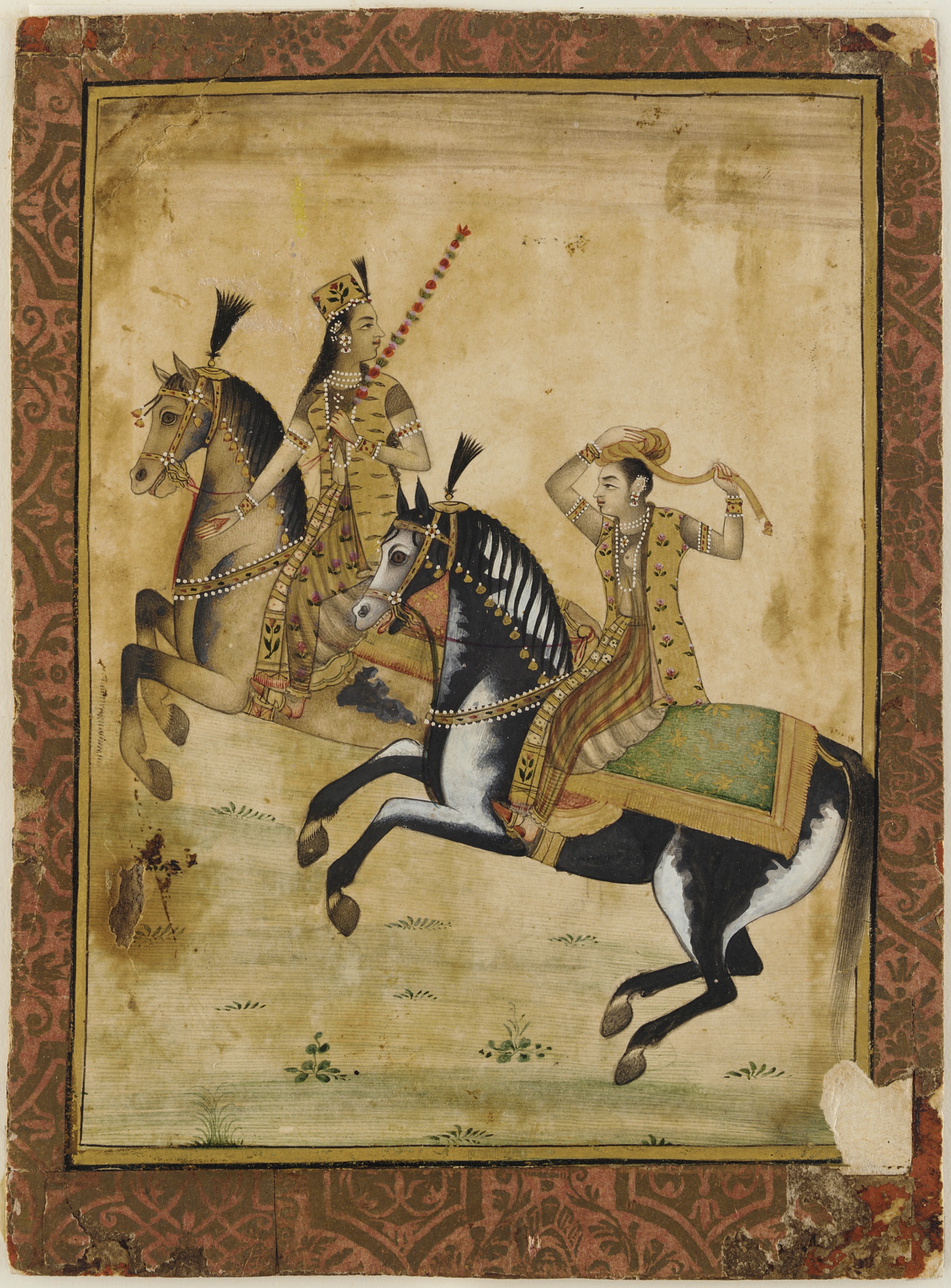 A Prince and princess on horseback, 18th century, Mughal Empire