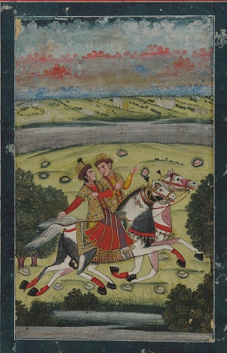 A Noble Pair on Horseback, 19th century, India