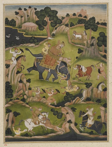 Shah Jahan hunting, ca. 1900, India