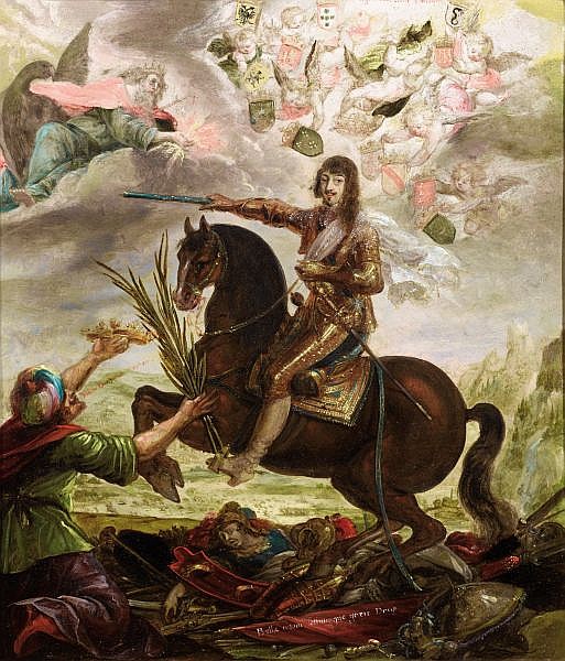 Equestrian portrait of victorious Louis XIII, 17th century, Claude Déruet (attributed to)