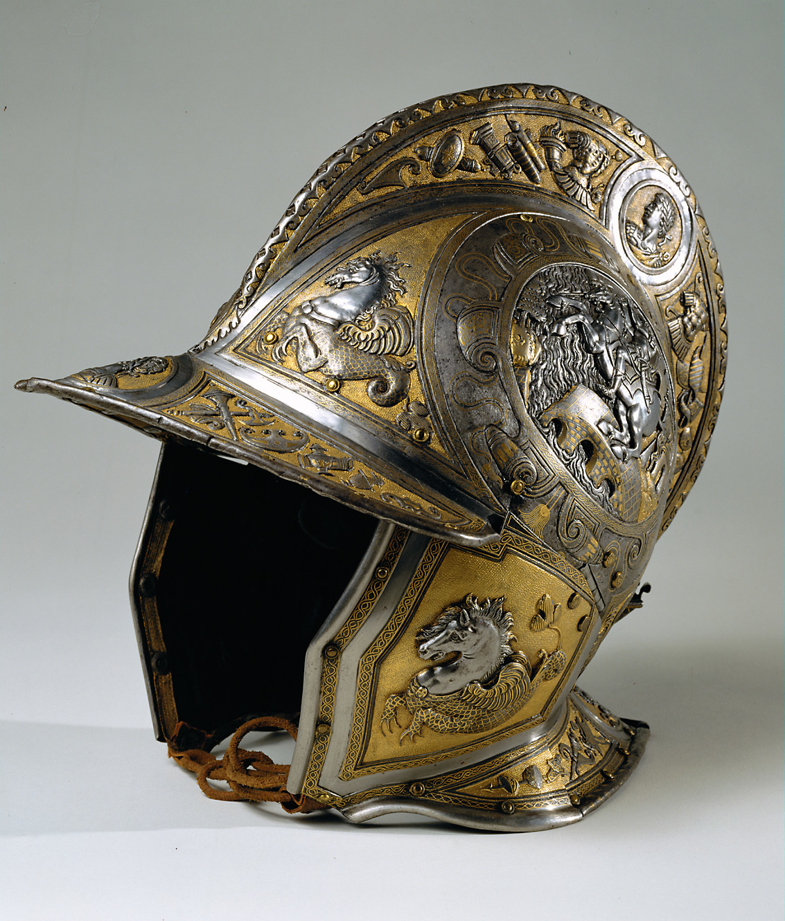 Balaclava with the depictions of Marcus Curtius and Horatius Cocles, 1560, Milan