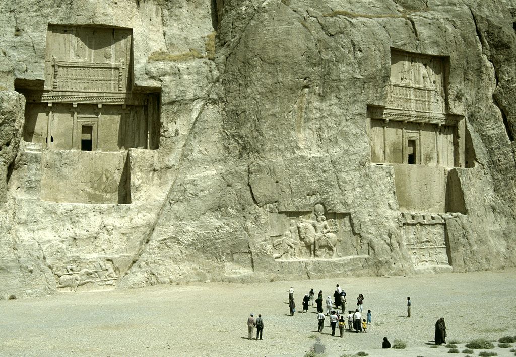 Necropolis of Naqsh-e Rostam, with two Achaemenid tombs and three Sasanian reliefs, 5th century BC and cr. 276–293, Achaemenid and Sasanian, Naqsh-e Rostam, Persia