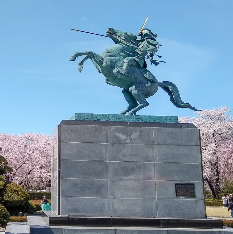 Mogami Yoshiaki statue, Yamagata Castle, ?, Yamagata city, Yamagata prefecture, Japan