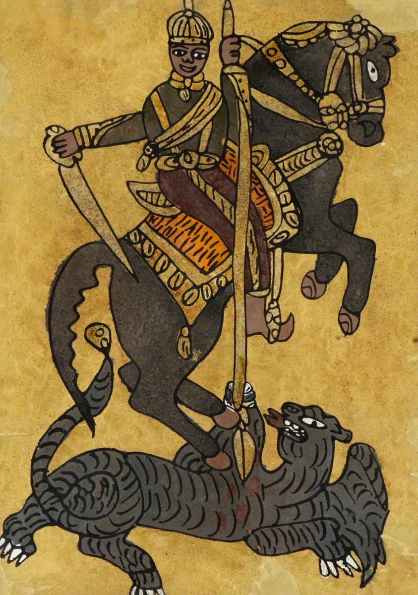 Ethiopian king (?) as Saint George spearing the dragon, ?, Ethiopia