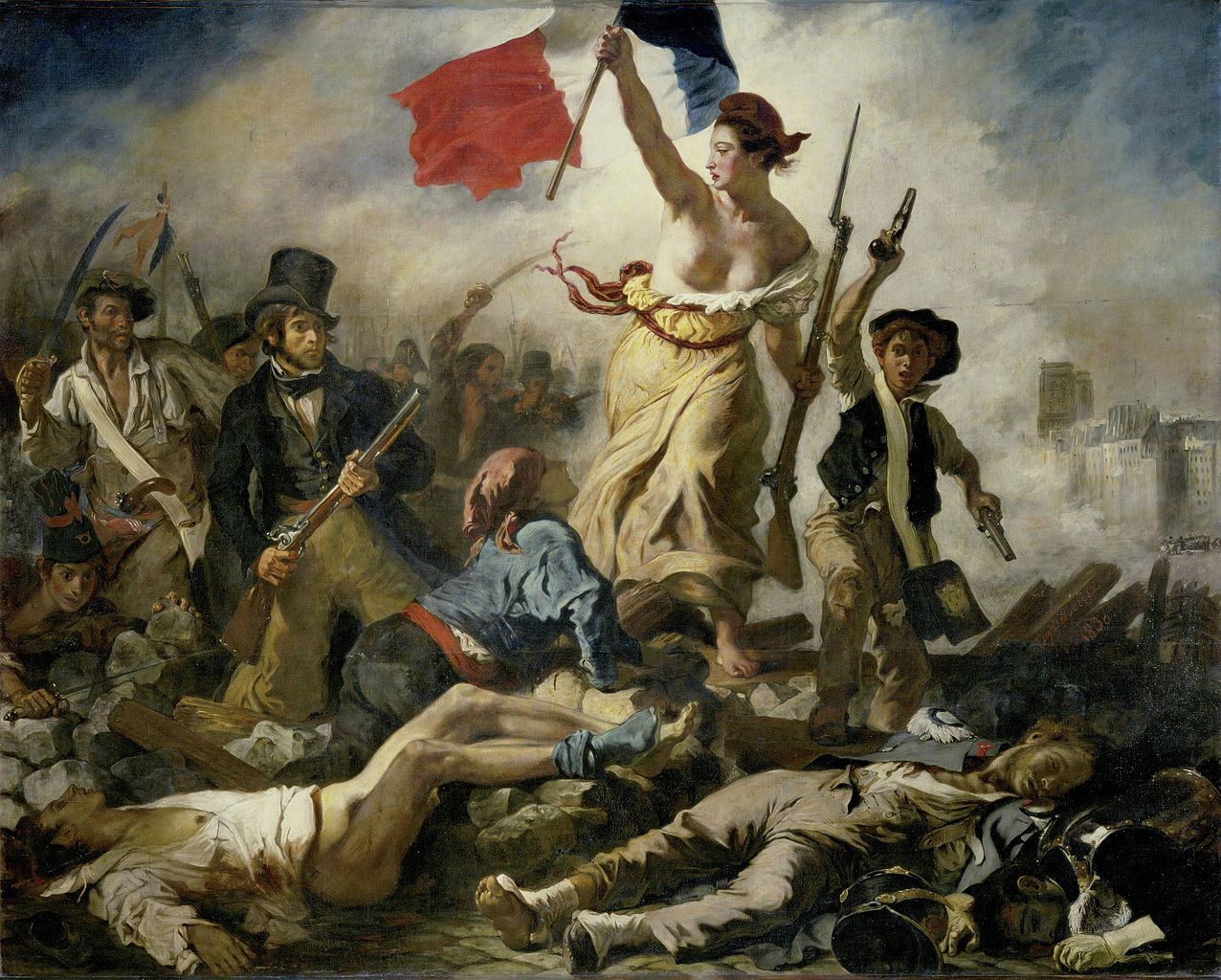 Liberty Leading the People, 1830, Delacroix Eugène, France