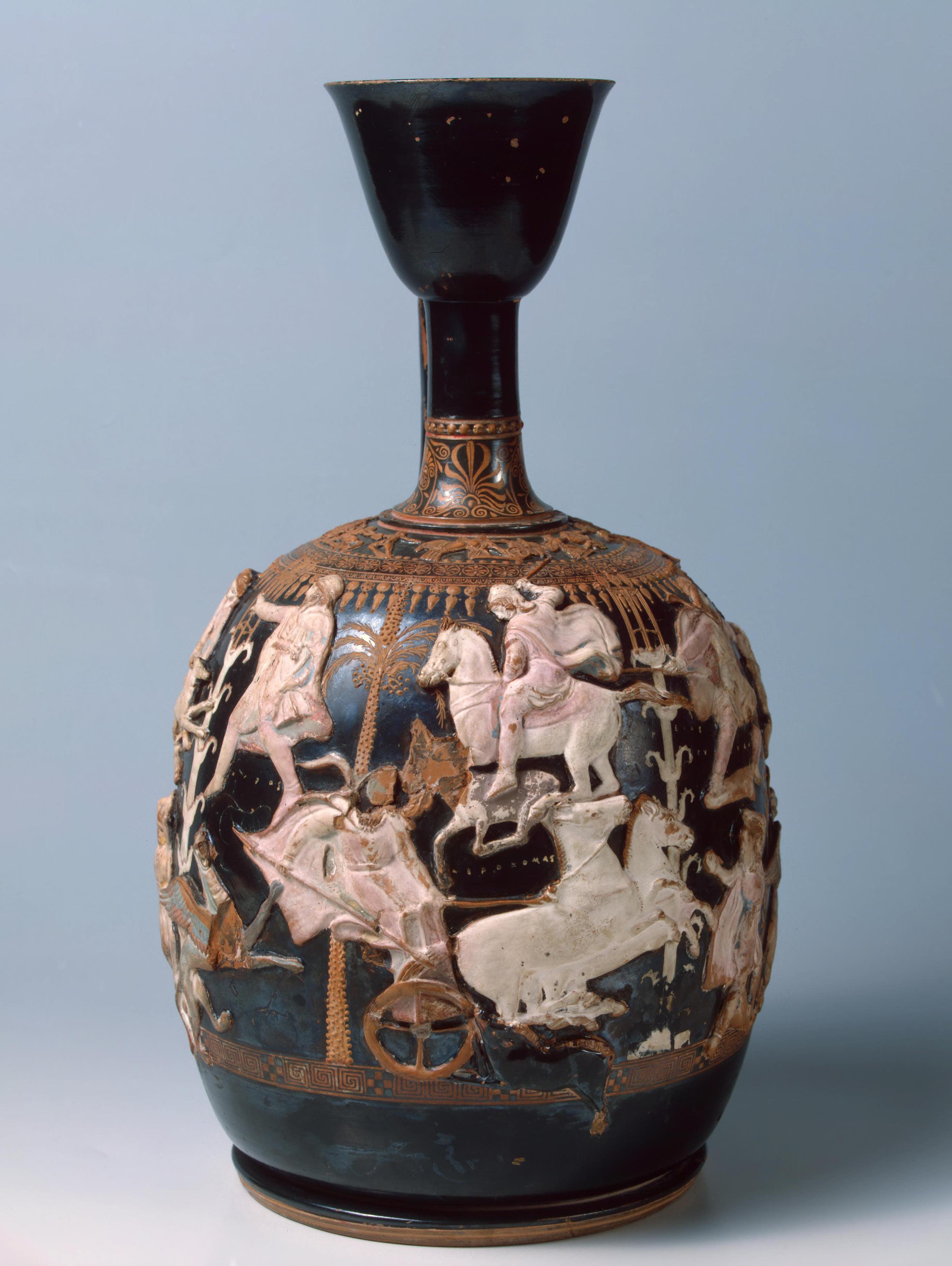 Lekythos with Boar Hunt, ca. 380 BC, signed Xenophantos the Athenian