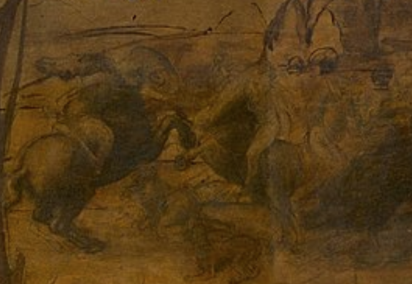 The Adoration of the Magi (detail), 1480-2, Leonardo da Vinci