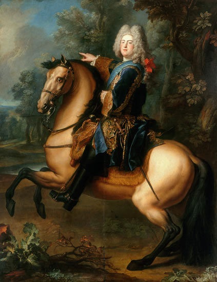 Equestrian portrait of August III, circa 1718, Louis de Silvestre