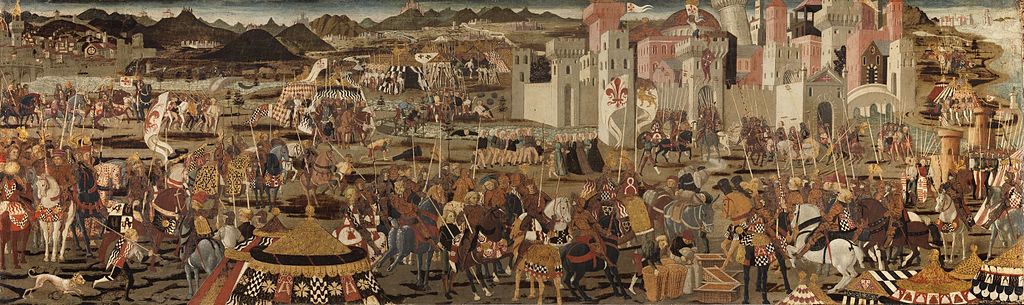 Cassone panel depicting the taking of Pisa, cr. 1460-70, Florence, Italy