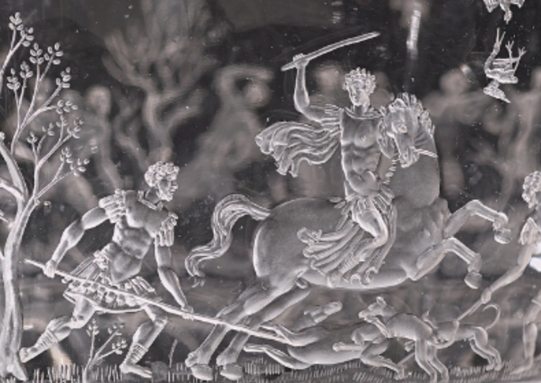 Vase with hunting scenes (detail showing Meleager), 1550-75, Francesco Tortorino, Milan, Italy