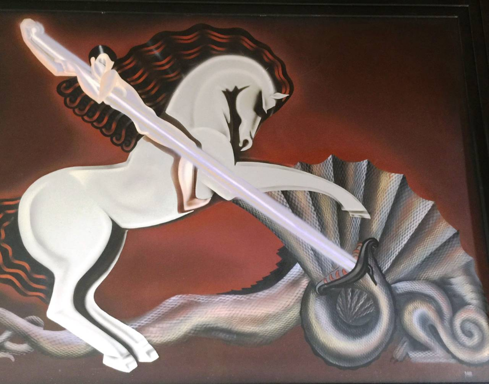Saint George and the dragon, cr. 1960s, signed: Dana, United States