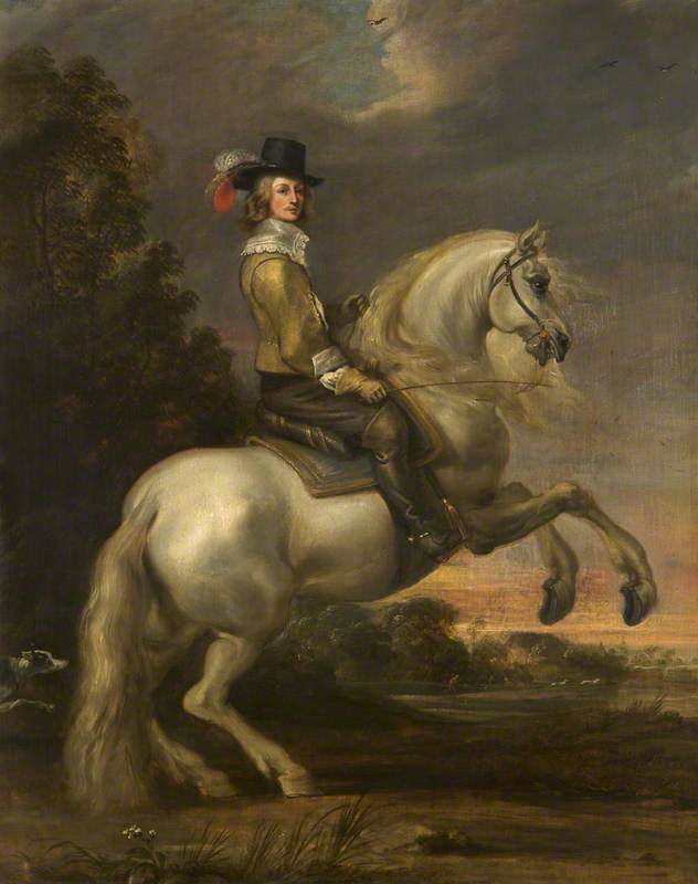 An equestrian portrait, before 1684, Gonzales Coques (style of)