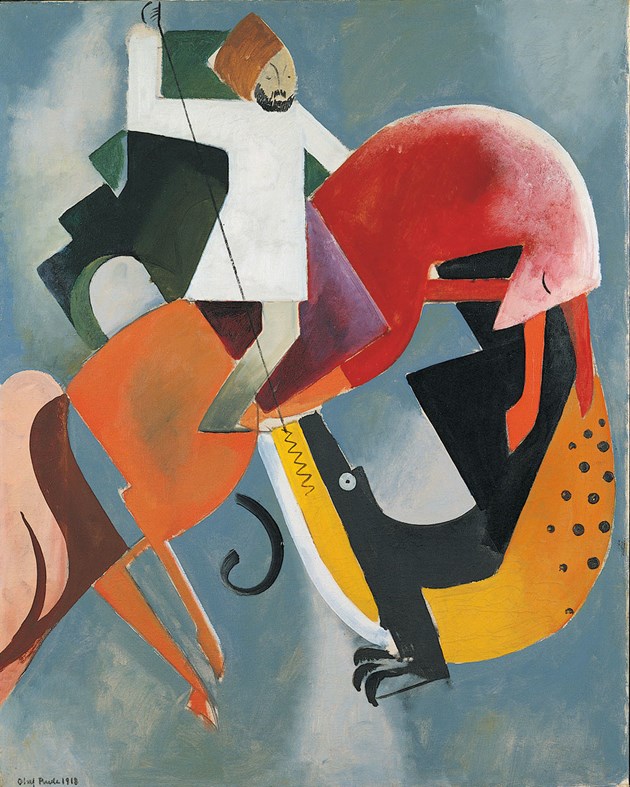 MODERNISMSaint George and the dragon, 1918, Olaf Rude, Denmark