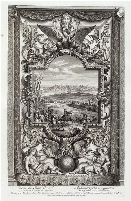 Battle of Saint-Omer, 1720, Louis Surugue after Van der Meulen and Charles Le Brun, Paris, France