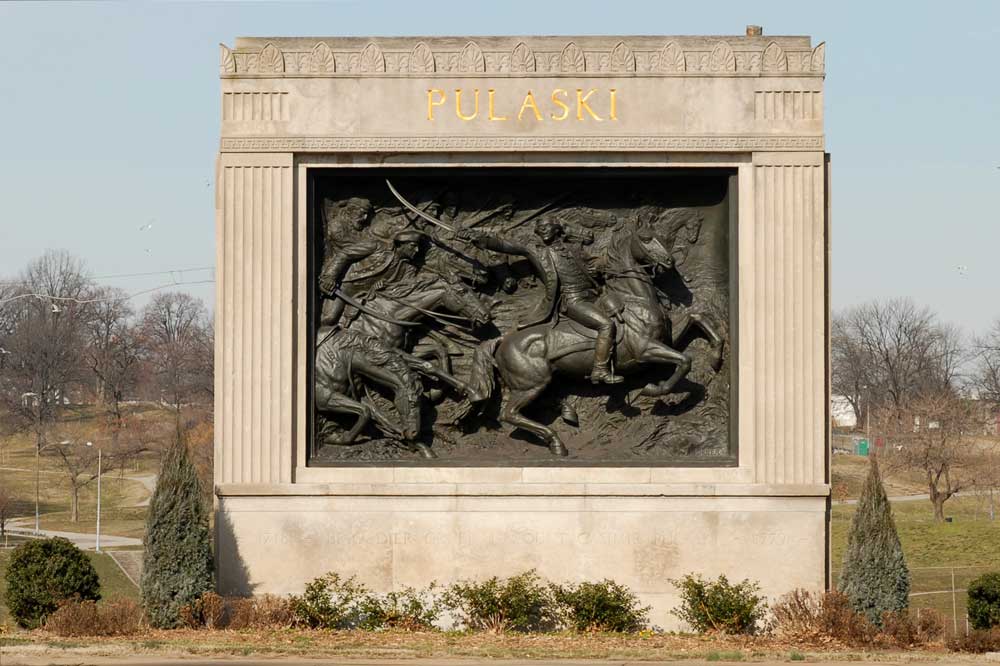 Casimir Pulaski Monument at Patterson Park in Baltimore, Maryland, 1951, Hans Schuler and A. C. Radziszewski, U.S.A.