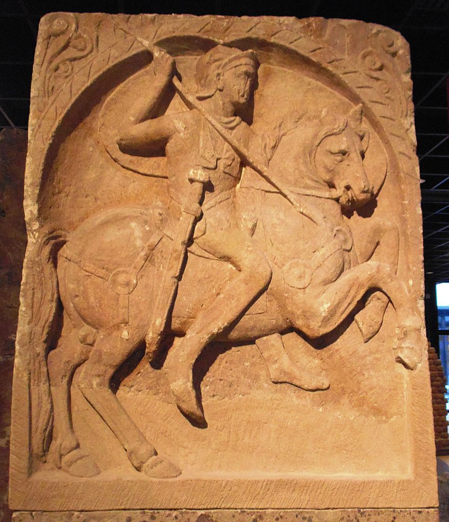 Roman cavalryman tombstone, 1st century AD, discovered in Cologne, Germany