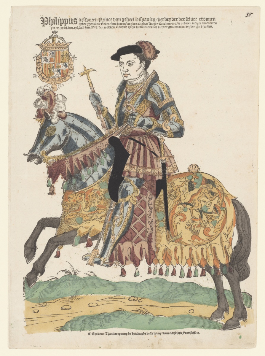 Philip II, king of Spain, on Horseback, 1543-44, Cornelis Anthonisz (manner of) and Hans Liefrinck (I), Antwerp, Netherlands