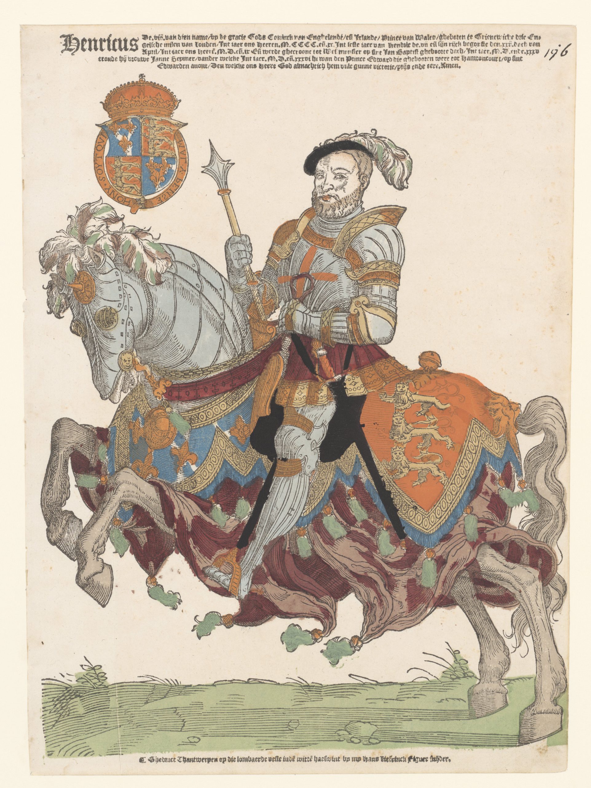 Henry VIII, king of England, on Horseback, 1538-48, Cornelis Anthonisz (manner of) and Hans Liefrinck (I), Antwerp, Netherlands