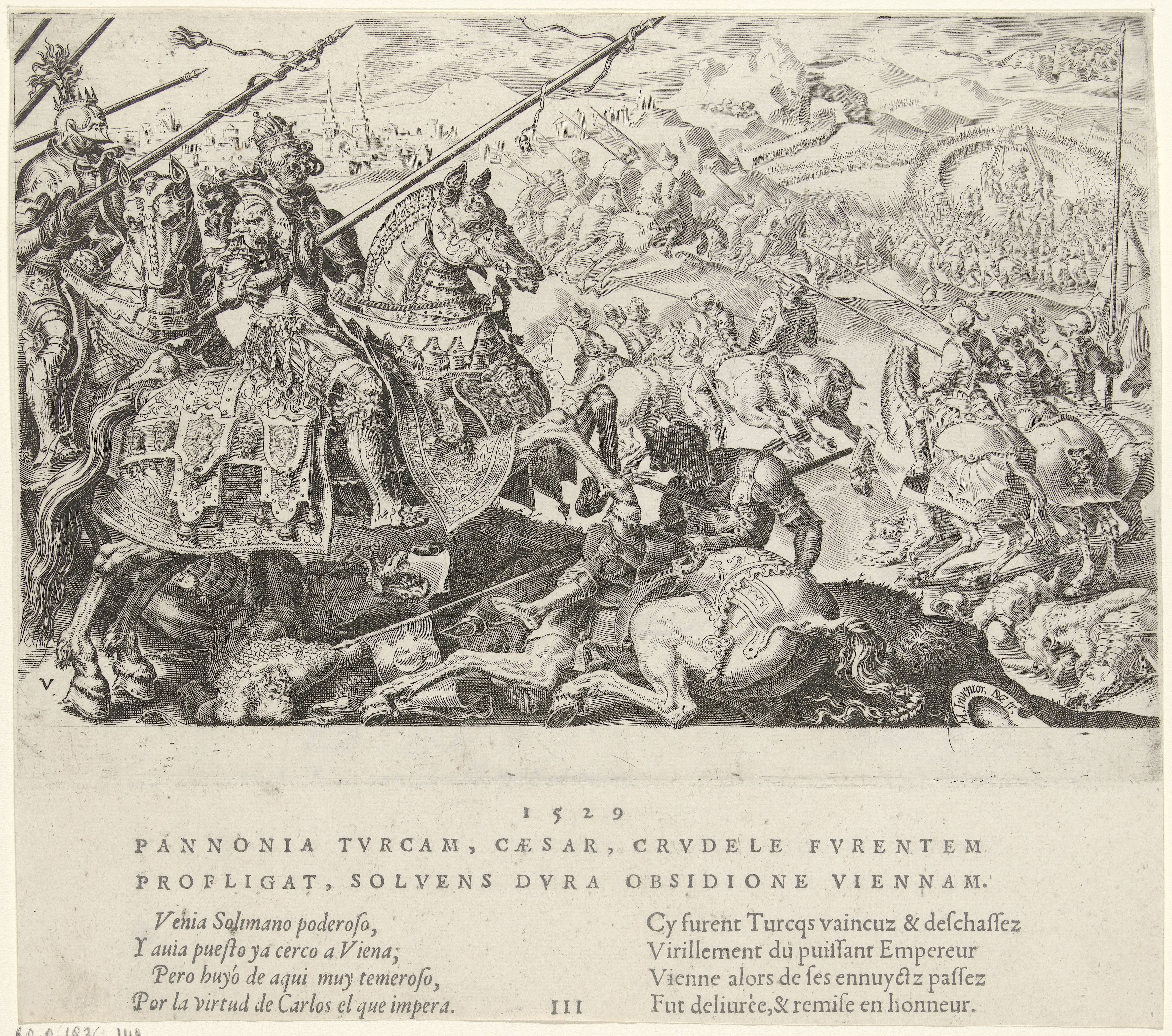 Relief of Vienna, 1529, from the series 'The victories of Emperor Charles V', 1555-56, Dirck Volckertszoon Coornhert and Maarten van Heemskerck, Haarlem and Antwerp, Netherlands