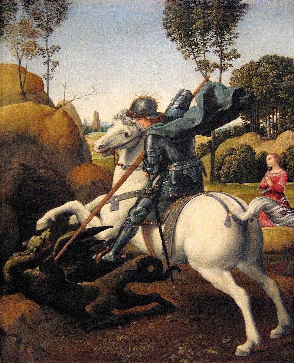 Saint George and the Dragon, circa 1506, Raphael