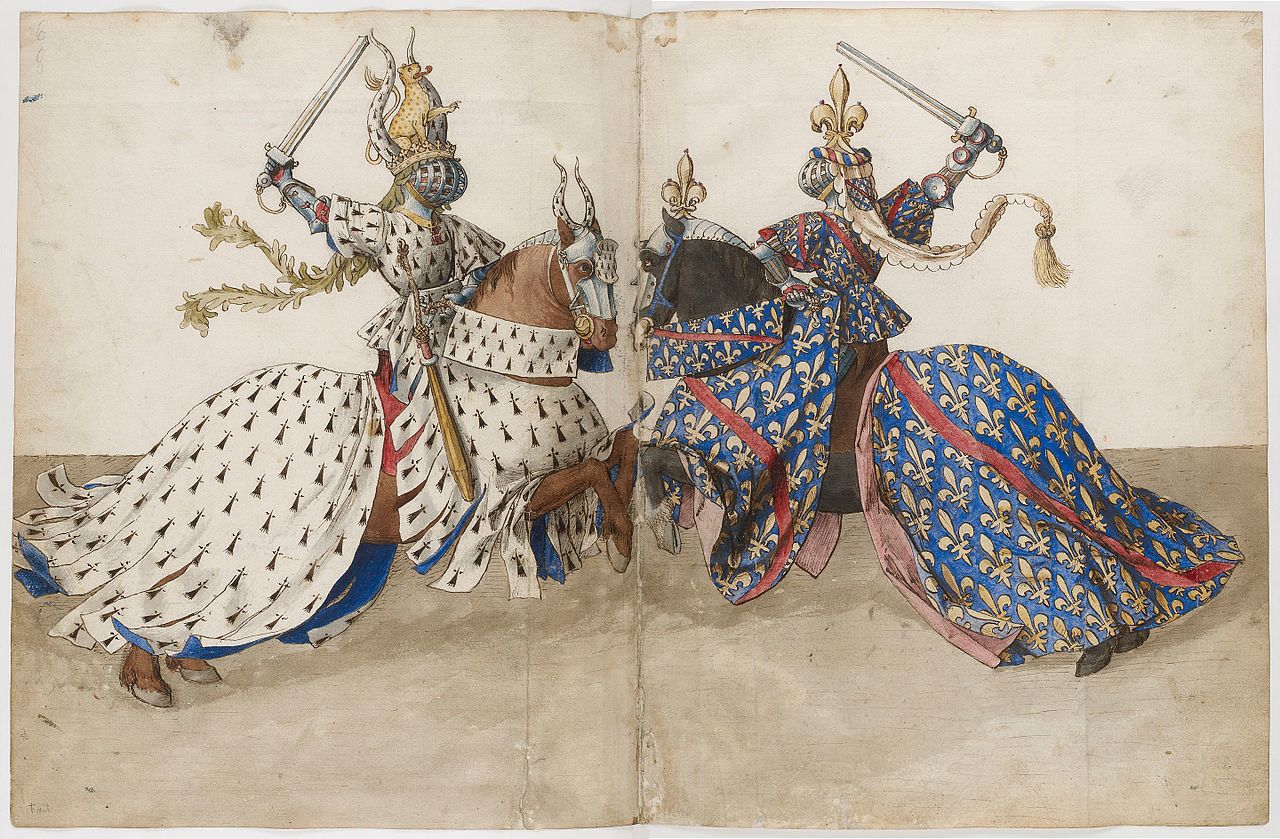 Illustration of Livre des tournois France Provence by René d'Anjou, cr. 1460, Barthélemy d'Eyck, Provence, France
