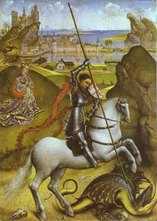 EARLY NETHERLANDISH PAINTINGSaint George and the Dragon, circa 1432-5, Rogier van der Weyden, Netherlandish (present-day Belgium and France)