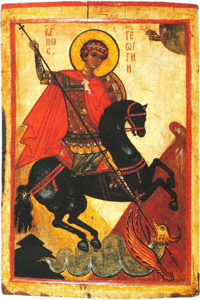 The Miracle of Saint George and the Dragon, mid-14th century, Novgorod, Russia