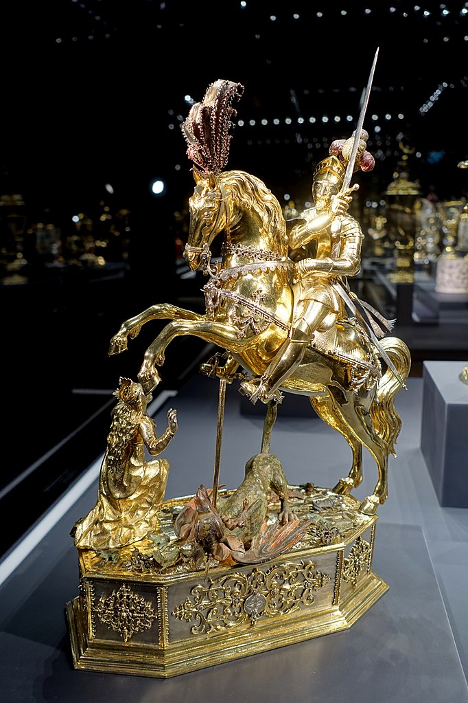 Automation with the figure of Saint George, cr. 1615, Jakob Miller the elder, Augsburg, Germany