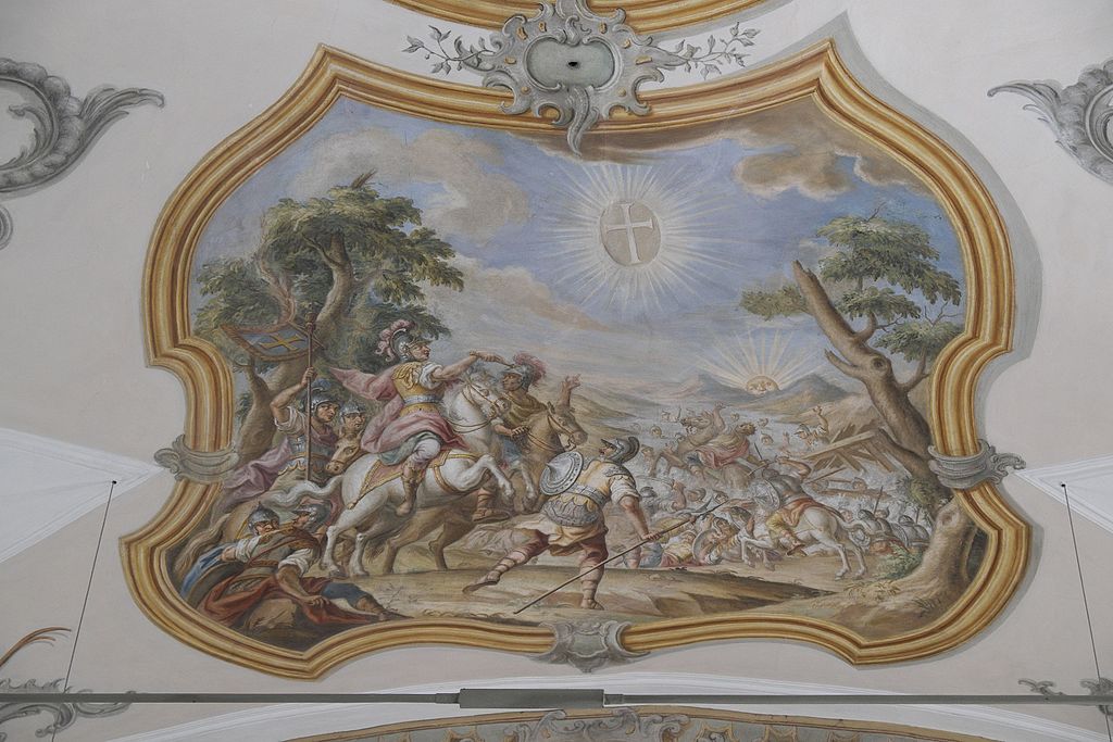 The Battle of the Milvian Bridge, cr. 1779, Vitus Felix Rigl, Schwabhausen bei Landsberg, Bavaria, Germany