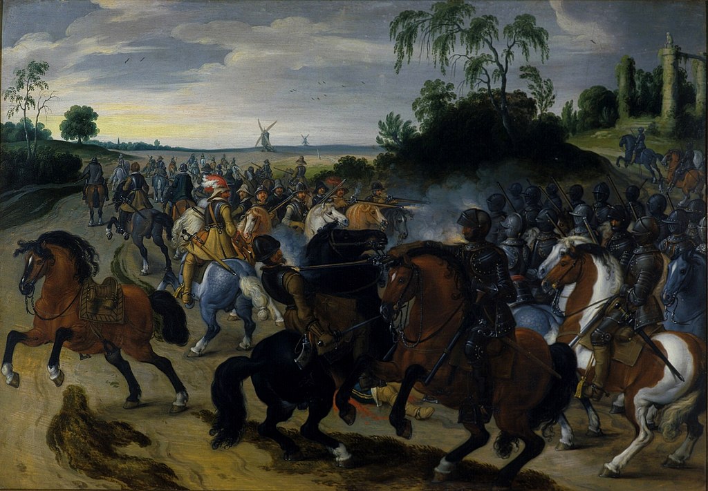 Cavalry engagement at the foot of a hill, cr. 1601-15, Sebastiaen Vrancx, Flemish