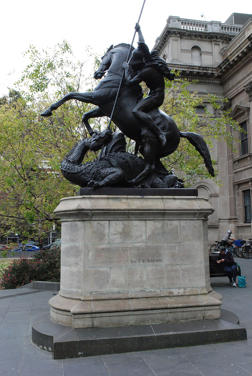 Statue of Saint George and The Dragon, 1889, Joseph Edgar Boehm, Melbourne, Australia