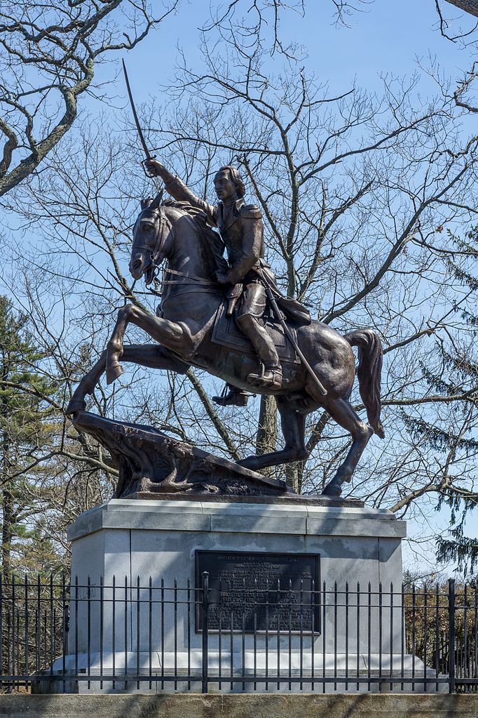 Equestrian statue of Casimir Pulaski in Roger Williams Park, Providence Rhode Island, U.S.A., 1953, Guido Nincheri, Canada