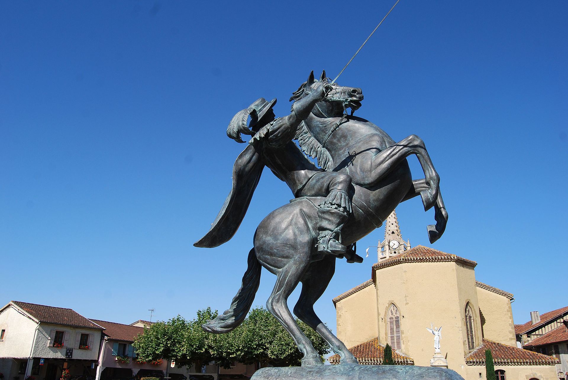 Equestrian statue of d'Artagnan, 2015, Daphné Du Barry, Lupiac, France