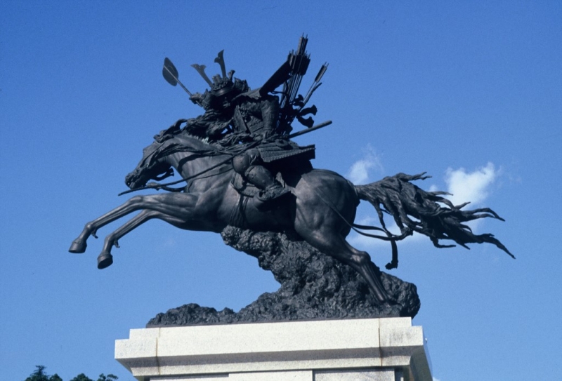 Kikuchi Takemitsu statue, 1992, Kikuchi city, Kumamoto prefecture, Japan