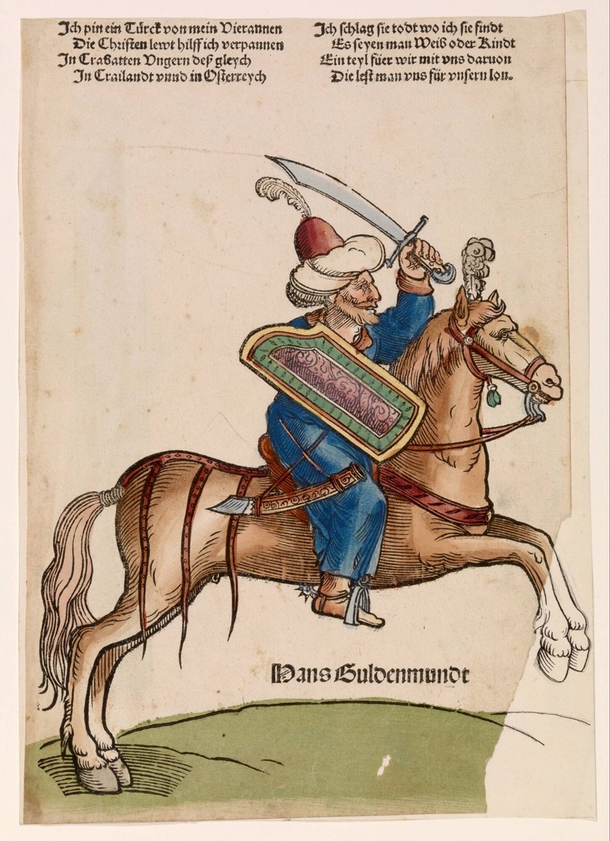 Turkish Horseman with sabre, cr. 1530, Niklas Stoer, Germany