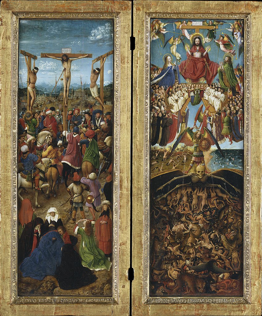 The Crucifixion and The Last Judgment, diptych, cr. 1430, Jan van Eyck, Netherlandish