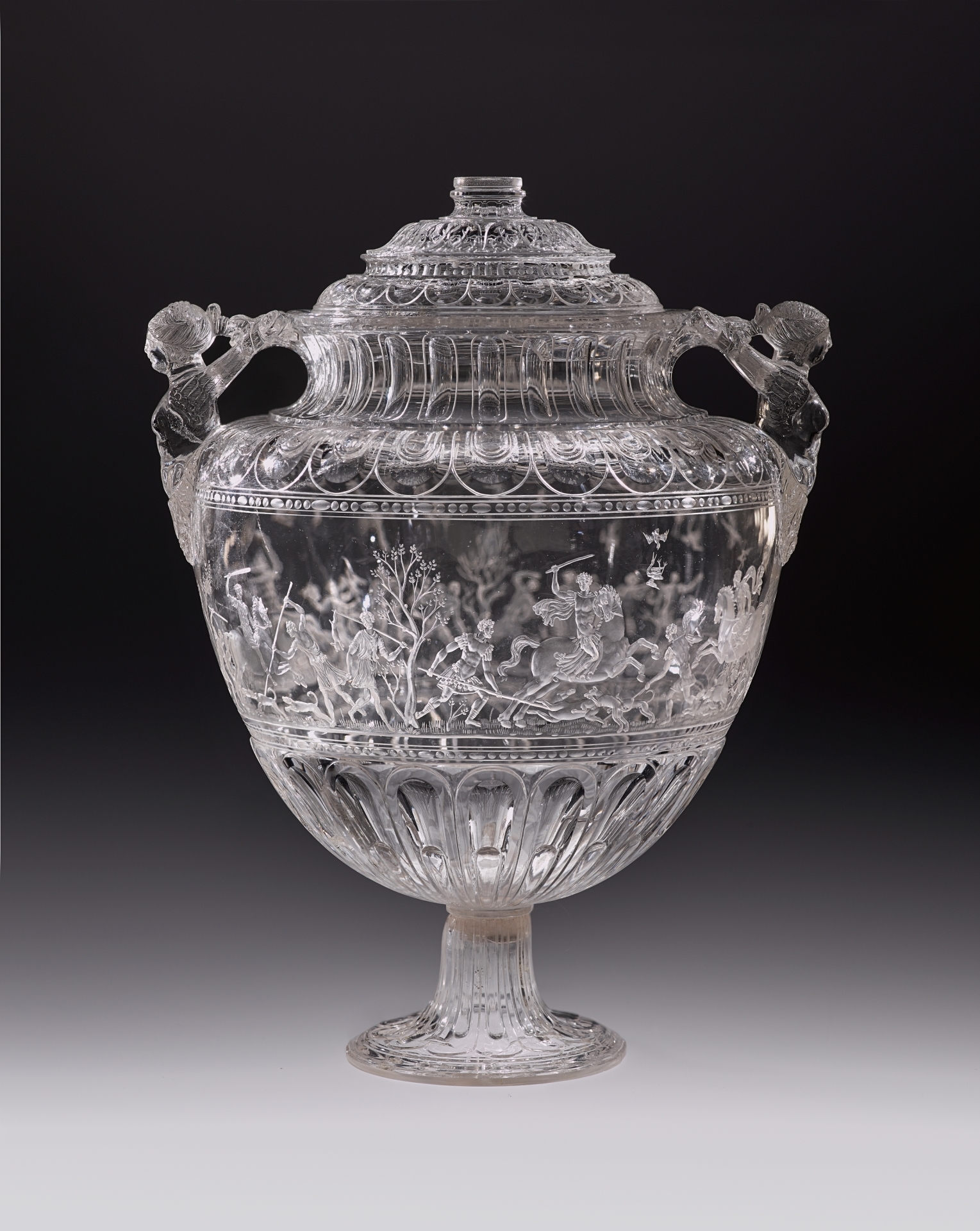 Vase with hunting scenes showing Meleager, 1550-75, Francesco Tortorino, Milan, Italy